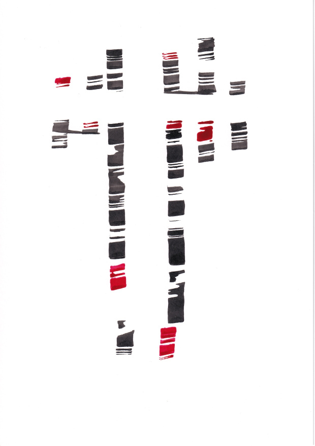 Minimalist ink drawing — Azryn Series A4 plate 12 — Lines That Begin Again