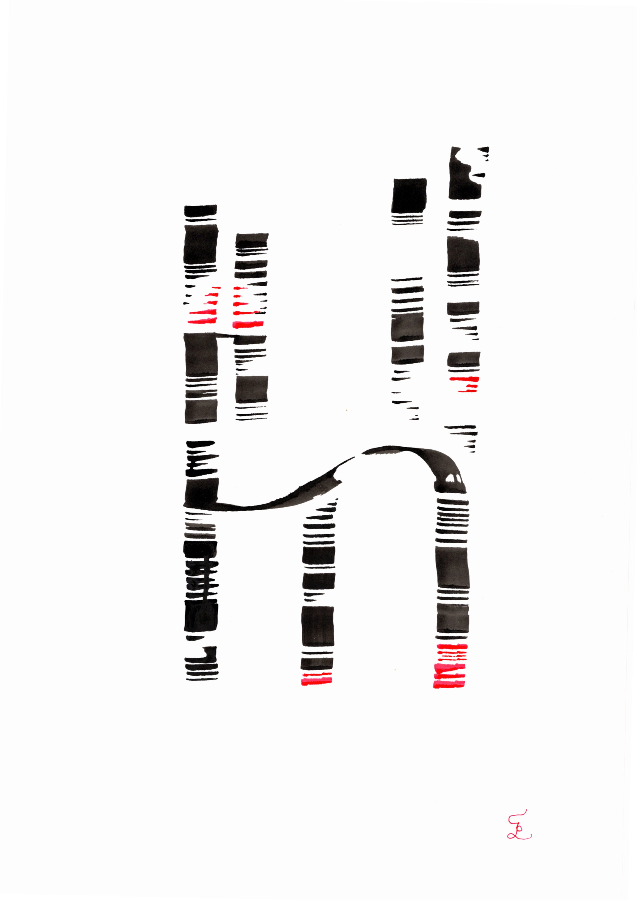 Minimalist ink drawing — Azryn Series A4 plate 03 — contemporary visual poetry